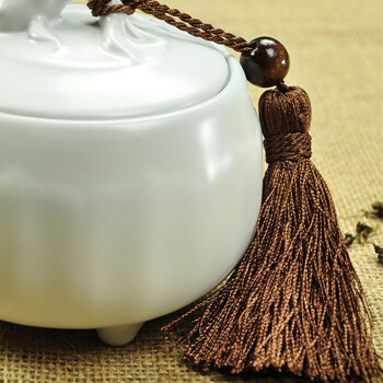 唐丰 陶瓷 汝窑茶叶罐 配件 汝瓷开片 茶叶罐大号 茶罐TF-1227 三足茶叶罐-白