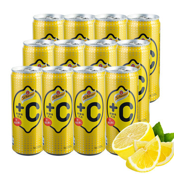 可口可乐(coca-cola) 怡泉 c 柠檬味 汽水330ml*12罐 碳酸饮料汽水 含