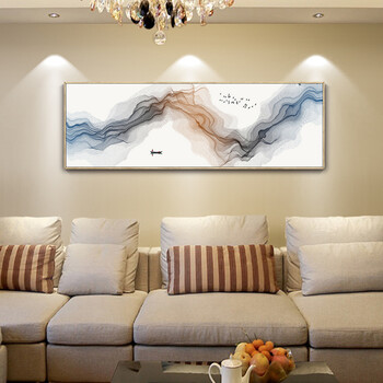 现代新中式客厅装饰画简约抽象线条沙发背景墙壁画卧室床头书房办公室