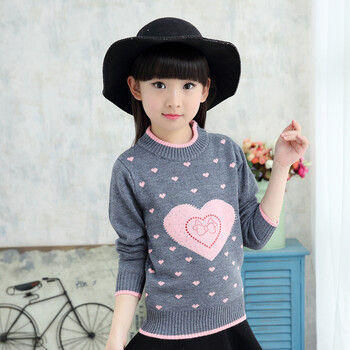 女童毛衣加绒加厚针织衫秋冬款韩版12-15岁中大童高领套头打底衫9