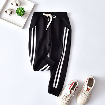 春款儿童运动裤薄款男童两条杠幼儿园大童小学生校服夏季女童裤子