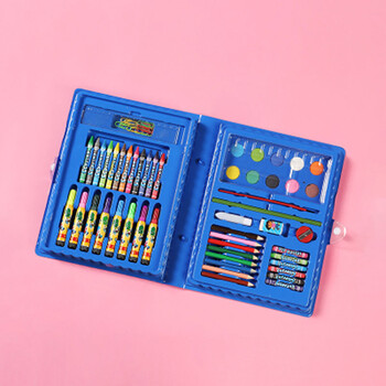 逗儿童绘画水彩笔套装小学生幼儿园用画画工具美术用品礼盒文具 蓝色