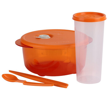 特百惠（Tupperware）午餐便携饭盒 晶彩圆碗2件套 菊花橙