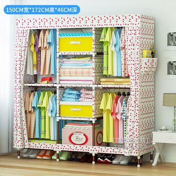 简易衣柜布艺钢管加粗加固加厚牛津布组装衣橱卧室现代简约经济型 1.