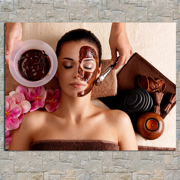 美容院装饰画挂画中医养生美容壁画美体spa养生会所养生馆无框画 杏色