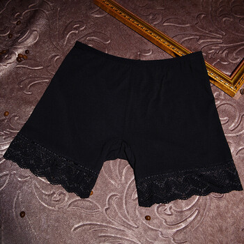 南极人蕾丝安全裤少女全裤裆防走光裤 黑色 m