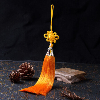 雅叶双流苏穗子diy手工材料饰品中国结挂饰车挂件装饰长双须流苏 金