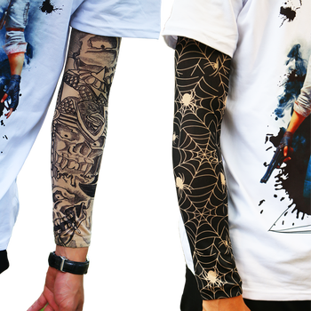 纹身袖套男花臂刺青女夏天户外防晒袖套开车骑行运动护臂遮阳手臂套