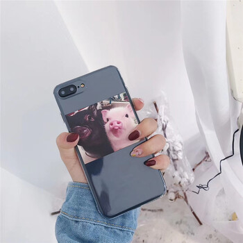 红猪个性苹果x手机壳iphone7plus/8/6s全包透明软硅胶潮保护套 自拍猪