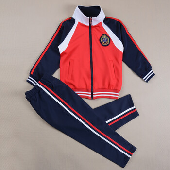 园服春秋款套装小学生男童女童校服儿童班服1-6年级运动服 套装(红色)
