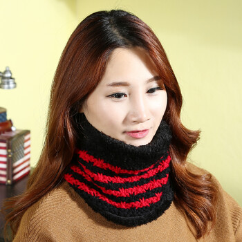 冬季女士骑车保暖加绒加厚脖套围脖防风 黑色围脖
