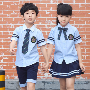 幼儿园园服夏季纯棉男女儿童班服小学生校服英伦学院风合唱服 女孩q