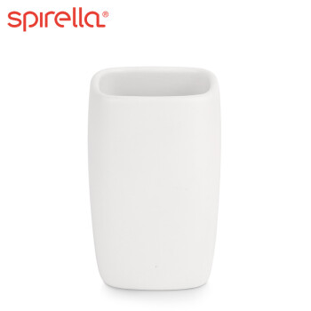 丝普瑞瑞士品牌SPIRELLA陶瓷漱口杯创意卫生间刷牙杯简约情侣杯 哑光白色(单件)