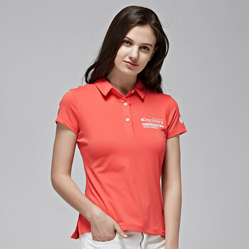 discovery户外春夏翻领速干女polo衫短袖棉感 胭脂红 l