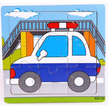 12片 9片动物交通木制宝宝拼图 木质幼儿智力拼板儿童2-6岁 九片拼图