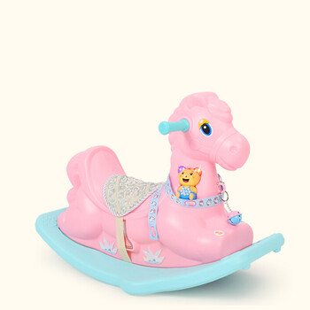 宝宝摇摇马木马幼儿园游乐园 摇椅室内户外圣诞生日礼物玩具 粉欢乐马