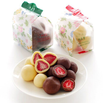 六花亭草莓夹心巧克力日本北海道进口酸甜草莓巧克力袋装80g 白巧克力涂层 图片价格品牌报价 京东