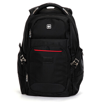 瑞世（SUISSEWIN）简约双肩包 大容量休闲包 商务旅行电脑包 时尚背包 SN9938黑色