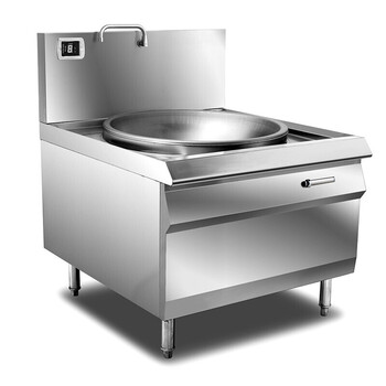 厨庭大锅灶商用大功率电磁炉凹面15kw食堂学校猛火灶电炒炉灶 锅径