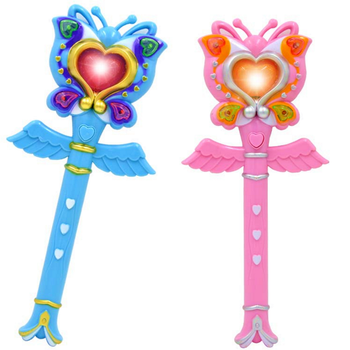 魔仙棒公主皇冠套装带灯光投影女孩 音乐玩具 炫动蓝魔法棒(送电池