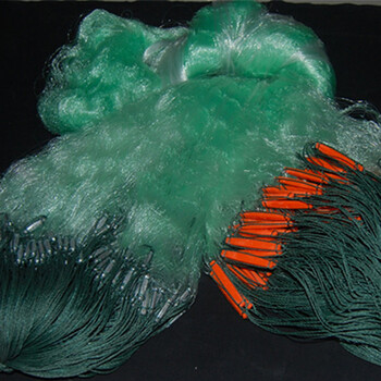 塑料浮漂鱼尾坠加重绿丝2米高5指90米三层渔网(沉)