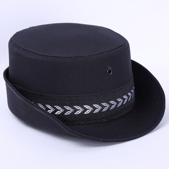 衣仓铺新款女保安卷边帽保安服配件女士卷檐帽 黑色麦穗边(不带帽徽)