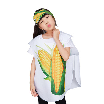 儿童水果蔬菜环保演出服幼儿动物表演男女童diy子时装走秀服装 玉米