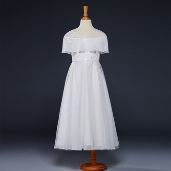 2018春夏儿童礼服公主裙女童花童演出服周岁生日小主持人晚礼服 白色