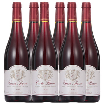 法国原瓶原装进口红酒 男爵干红葡萄酒(cuvee baron)750ml 6支整箱装