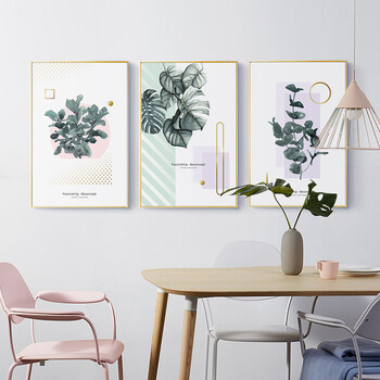 北欧风装饰画客厅北欧风格挂画沙发后背景墙壁画风景画三联画墙画sn