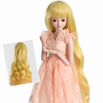 假发/头发/发套 夜萝莉sd娃娃可用改妆发型 奶黄色大波浪卷发 假发