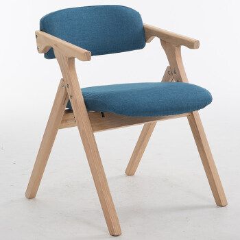 北欧式实木餐椅现代简约时尚布艺折叠椅休闲靠背椅电脑椅家用 原木