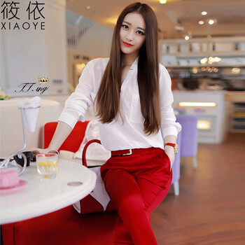 
                                        筱依(XIAOYE) 韩版雪纺衫潮女修身显瘦白色V领女中袖衬衫 白色 S                