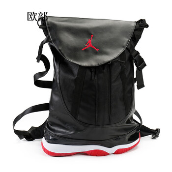 欧部aj11军刀男学生双肩包背包篮球训练书包 黑色
