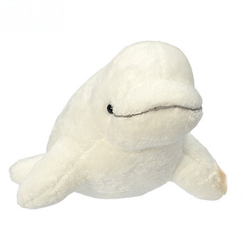 仿真大毛绒玩具 鲸鱼公仔玩偶儿童生日礼物白海豚公仔 白鲸 小号35