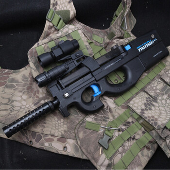 润崎p90水弹枪电动连发可发射吸水晶蛋真人cs男孩玩具枪 p90豪华限量