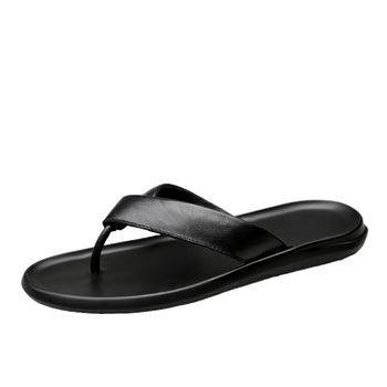 geweisiqi新款男士凉鞋人字拖男沙滩拖鞋防滑厚底夹趾潮款外穿 黑色