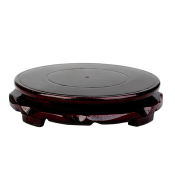 聚缘阁佛像底座木质椭圆底座葫芦底座木头底座实木圆形底座65寸旋转