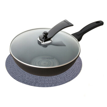 
                                        
                                        韩库(highcook)30cm蓝钻系列炒锅不粘锅无烟锅电磁炉适用炒菜锅具(B014-ZY)                