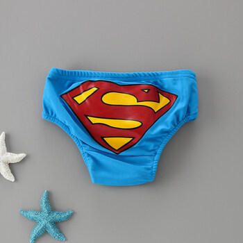 泳裤男童卡通男孩三角游泳裤可爱婴儿宝宝游泳衣英雄造型短裤 超人 s