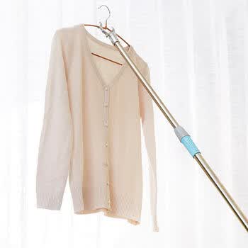 撑衣杆撑杆晾晒服装店加厚衣棍伸缩晒衣叉头衣服挑杆收衣杆衣叉撑加长