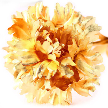 创意礼品送女友实用家居摆件玫瑰花康乃馨永生花母亲节 金色康乃馨