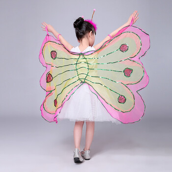 六一虫儿飞表演服儿童蝴蝶演出服装女童跳舞翅膀衣服小孩舞蹈裙子