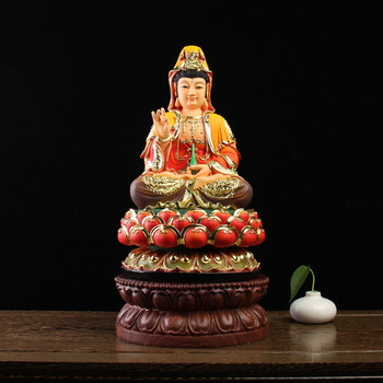 佛像坐垫高底座加高观音关公高台圆形实木纹供奉佛家用荷花莲花座.