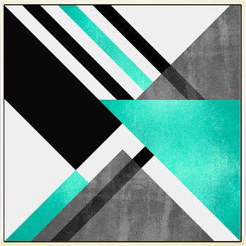 简约现代北欧几何抽象装饰画客厅卧室餐厅正方形有框挂画家居饰品sn