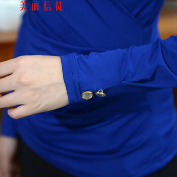 美丽信徒长袖t恤 女 宽松TX1503/TX1510 酒红色 L