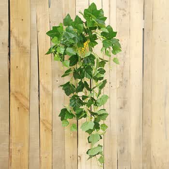 仿真植物假花藤条藤蔓绿植墙挂饰客厅室内吊兰装饰壁挂吊篮绿树叶 过