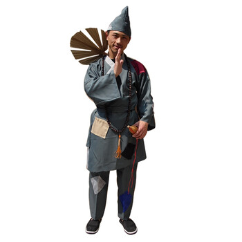 济公演出服 济公表演服装 叫花子影视服古装演出服装济公活佛 灰色