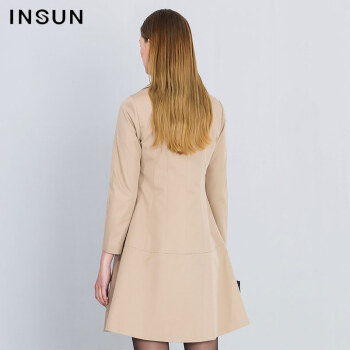 INSUN/恩裳女装2016春装新款 复古优雅气质风衣外套女95207503 驼色 40
