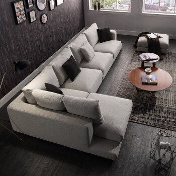 桑德森 沙发 北欧布艺沙发组合 乳胶沙发 现代简约客厅家具美式三人位